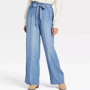 Knox Rose Women's High-Rise Wide Leg Pant | Blue Jean | XXL